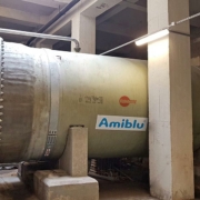 Flowtite GRP pipeline connected to water turbine hydropower plant Porabka