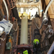 Flowtite pressure pipe jacking Junikowski sewer